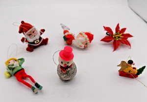 Adornos de Navidad pequeños vintage-difuso Santa-chenilla limpiador de pipas elfo - Imagen 1 de 7