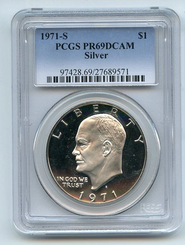 1971 S $1 Silver Ike Eisenhower Dollar Proof PCGS PR69DCAM - Image 1 of 1