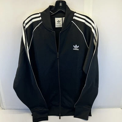 Adidas Track Jacket Originals Black/White Stripes Full Zip Men Large - Image 1 of 4