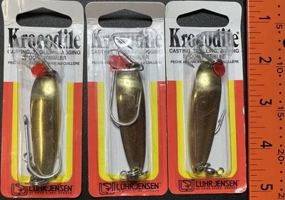 [3] Luhr Jensen KROCODILE Spoon/Wobbler *5/8oz* Brass - Image 1 of 4