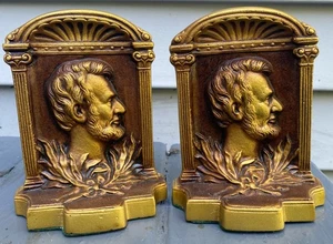 HUBLEY BOOKENDS #171 Abraham Lincoln Cast Iron - Picture 1 of 12