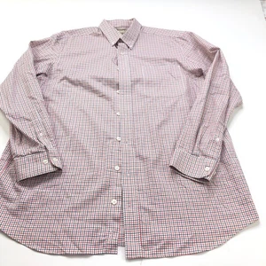 Duluth Trading Co. Large TALL Button LS Cotton Check Collared Shirt - Picture 1 of 9