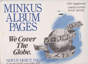 PÁGINAS MINKUS 1991 PARA BLOQUES DE PLACAS DE EE. UU., ¡NUEVO! - Imagen 1 de 1