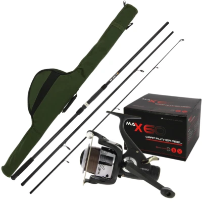Carp Fishing Rod And Reel Set With Rod Holdall 12ft 3pc Carp Rod Fishing Set - Image 1 of 4