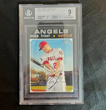 2020 Topps Heritage Silver Team Name Mike Trout Short Print #466 BGS 9 POP 1