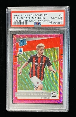 2020-21 Panini Chronicles Optic Alexis Saelemaekers Pink Wave Rookie #/19 PSA 10 - Image 1 of 2
