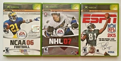 Lote de 3 juegos XBOX fútbol hockey EA deportes y ESPN en vivo habilitado en línea Foto 1 de 4