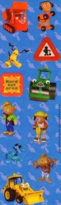 Pegatinas BOB THE BUILDER & FRIENDS Kromekote Sandylion 1 tira vintage - Imagen 1 de 1