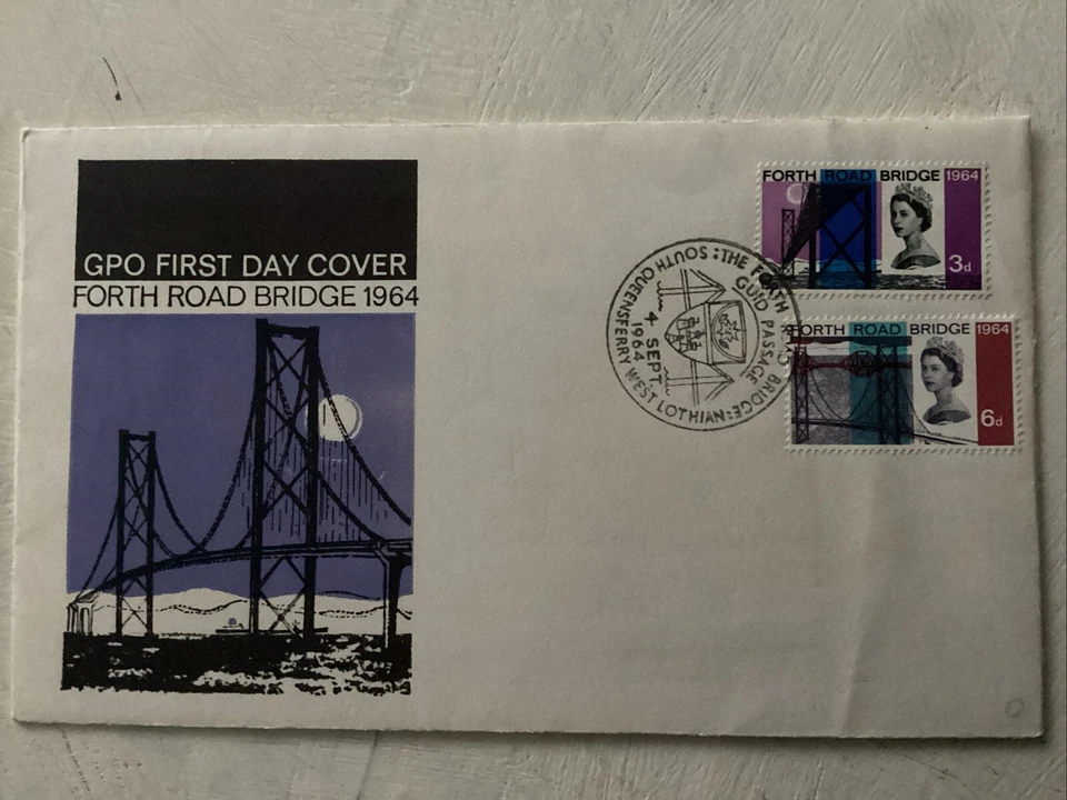 GB QEII 1964 Forth Road Bridge Ord GPOFDC South Queensferry SHS Unaddressed C£40 - Image 1 of 3