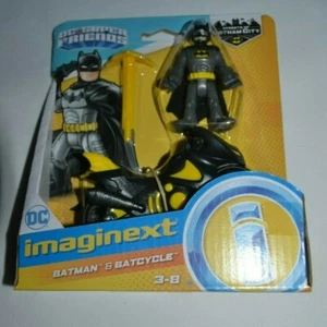  FISHER PRICE IMAGINEXT STREETS OF GOTHAM CITY BATMAN & BATCYCLE GRAY BATMAN - Picture 1 of 2