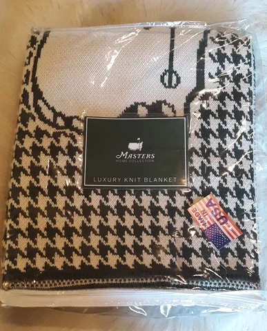 MASTERS AUGUSTA NATIONAL GOLF CLUB THROW BLANKET HUNTER GREEN KNIT BEDROOM 50x60 Cover