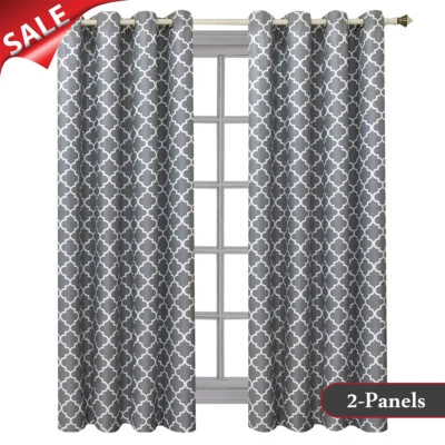 2 Paneles 52 x 108" Gris Lava Habitación Oscurecimiento Meridiano Ventana Cortinas y Cortina Foto 1 de 4