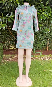 Scotch & Soda R'belle Girls' Hooded Mini Dress 14 Years Green Aquatic Sealife - Picture 1 of 12