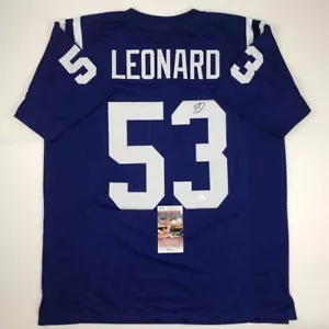 Autographed/Signed Darius Shaquille Leonard Indianapolis Blue Jersey JSA COA - Picture 1 of 4