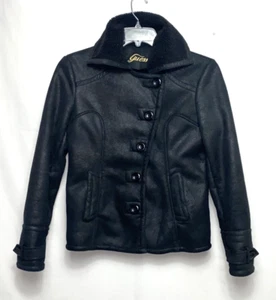 Guess Women’s Motorcycle Style Fleece Lined Jacket Size L Black LH224*N - Picture 1 of 9