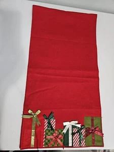 Set Of 3 Christmas Red Gift Wrapped Ends 54" Runners By St. Nicholas Square - Picture 1 of 8