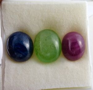 20 MM BIG 90 CTS NATURAL RUBIES EMERALD BLUE SAPPHIRE CABOCHON OVAL GEMSTONE