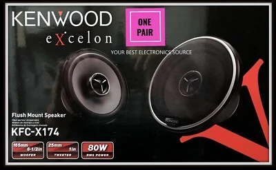NEW Kenwood KFC-X174 6.5" eXcelon 2-Way Coaxial Car Audio Speakers (PAIR) 6-1/2" - Image 1 of 3
