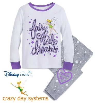 Набор пижам для девочек Disney Store Tinker Bell Fairy Pixie 2 шт. размер 10 длинные рукава - Изображение 1 из 3