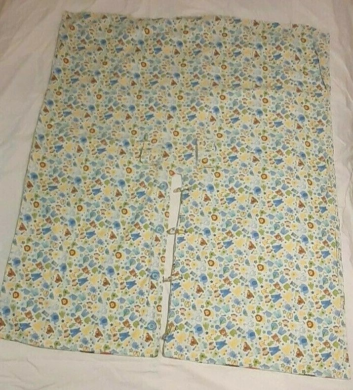 Baby Car Seat Canopy Blanket Cover *Handmade Boy/Jungle Blue & White Theme 49x39 - Image 1 of 4