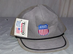Union Pacific Patch Hat Snap Back Trucker Cap Fine Stripes New With Tag See Pics - Picture 1 of 7