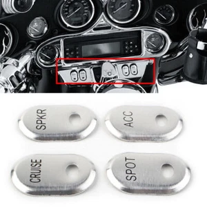 Cubiertas de interruptor de panel cepillado cromado para Harley Touring Electra Glide Road Glide - Imagen 1 de 8