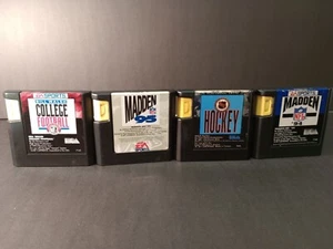 Sega Genesis 4 Sports Games Lot Madden Hockey College Football (untested) - Picture 1 of 5