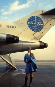 PAN AM BOEING 727 Stewardess Crew Aircraft Metal Wall Plaque 30x20cm 12x8" - Picture 1 of 2