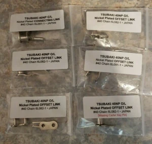 #40 Nickel Plated [4] Offset Link 40NP O/L, + [1] Connecting Link 40NP C/L - Picture 1 of 6