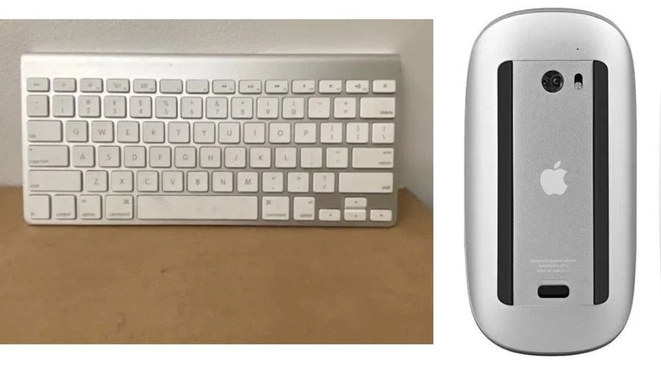 Apple A1314 Wireless Keyboard MC184LL/A & Bluetooth Magic Mouse A1296 MB829LL/A  - Image 1 of 1