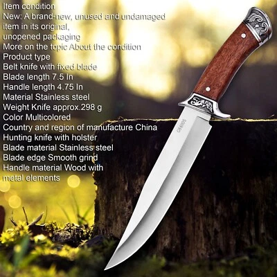 Hunting Bowie Knife Jagd Bowie Messer Gürtel Jagdmesser Messer Outdoor - Bild 1 von 4