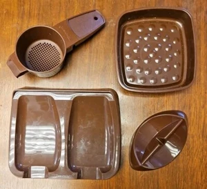 Juego de 4 gadgets Tupperware, marrón... NUEVO - Imagen 1 de 1