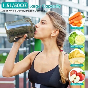 50OZ Hydrogen Rich Alkaline Water Bottle Cup Portable Ionizer Generator Machine - Picture 1 of 13