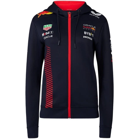 Red Bull Racing F1 Women's 2023 Team Full Zip Hooded Sweatshirt- Navy Cover