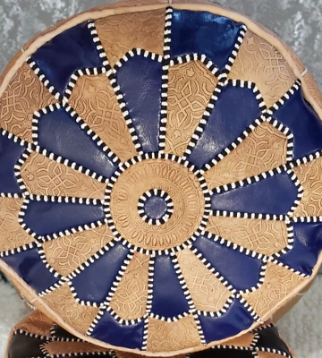 Pouf Unstuffed 100%  Moroccan Genuine Soft Leather Handmade - Image 1 of 4