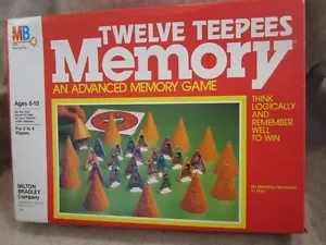 Vintage 1984 Twelve Teepees Advanced Memory Game Milton Bradley New - Picture 1 of 6