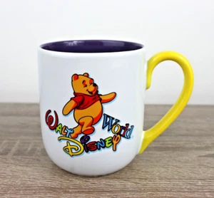 Taza de café Winnie The Pooh Walt Disney World Big Disney blanca púrpura amarilla - Imagen 1 de 7