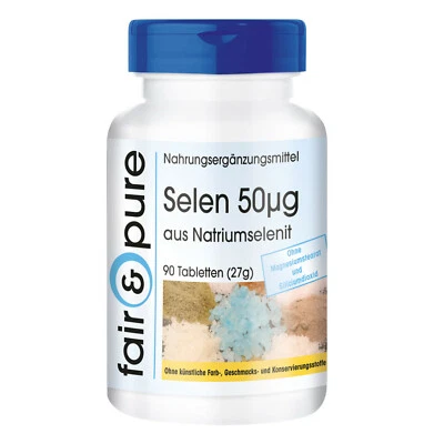Selen 50 µg - 90 Tabletten Natriumselenit, anorganische Form, VEGAN, fair & pure