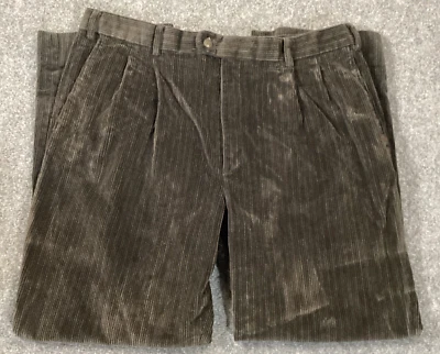 Linea Naturale Pants Mens 38 Corduroy  Charcoal Black Relaxed Fit 100% Cotton - Image 1 of 4