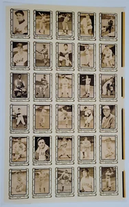 1982 Cramer Baseball Legends Uncut Sheet TED WILLIAMS NAP LAJOIE ROY CAMPANELLA+ - Picture 1 of 6