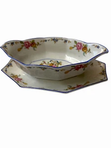 A. Lanternier & Co. Limoges Francia barco de grava plato sin manos unido debajo del plato - Imagen 1 de 5