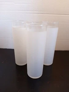3 Vintage white frosted blendo type drinking glass - Picture 1 of 5