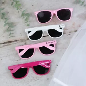 Bride Squad Sunglasses Pink White Bridesmaid Hen Party Bag Favours Bride Glasses - Picture 1 of 16