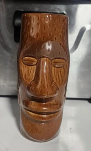 HUK E LAU Tiki Becher Glas Chicopee Braun Tiki Barware Hukelau Trinkglas 6 1/2" - Bild 1 von 4