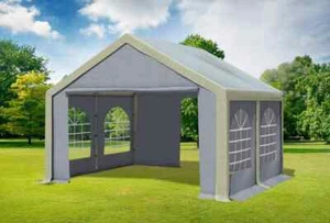 Partyzelt 4x4m Braun Grau PVC Festzelt Pavillon wasserdicht Profi Modular Event - Bild 1 von 12
