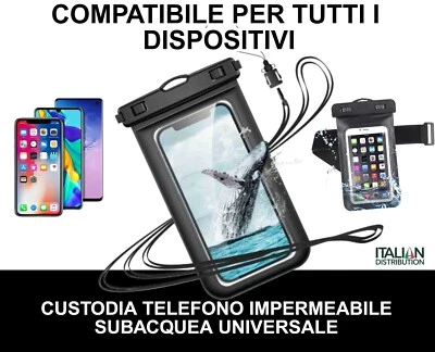 Custodia impermeabile universale Smartphone  Subacquea Telefono Mare Piscina - Immagine 1 di 4