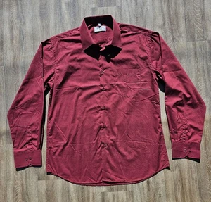 Vtg Boltini Mens Sz Large Button Down Dress Shirt Red Long Sleeve Italy - Picture 1 of 8
