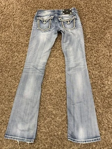 Miss Me Damen 25 Cropped Verzierte Jeans Blau Denim JWS406B Boot - Bild 1 von 7