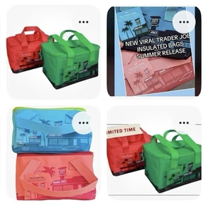 Trader Joe's Mini Thermo Tasche Paket 4 Farben Sea Blue Peach Green Red🛍️ - Bild 1 von 16