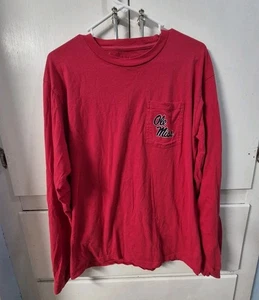 Camiseta Leaugue Ole Miss Rebels Manga Larga Roja Cuello Redondo Talla XXL  - Imagen 1 de 7